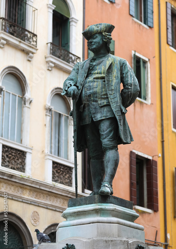 statue of poet and writer CARLO GOLDONI in Venice in Italy © ChiccoDodiFC