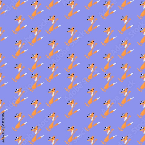 Cute cartoon character abstract fox seamless pattern. kid, background,wallpaper. Designing clothes, shirts, hats, etc.  © Limeilang