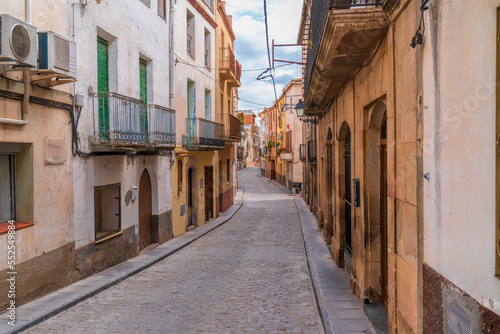 Fototapeta Naklejka Na Ścianę i Meble -  El Masroig Spain narrow street view in village Catalonia Tarragona province Priorat wine region