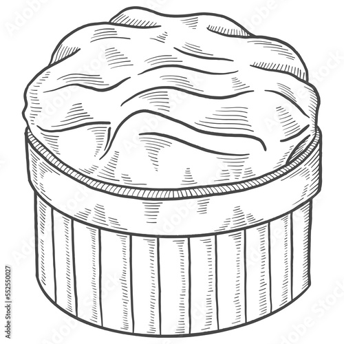 france souffle france dessert snack isolated doodle hand drawn sketch with outline style