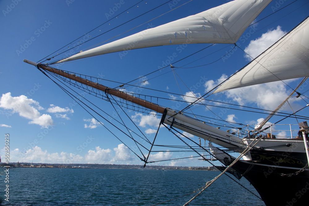 historic tall ship museum docked in the harbor