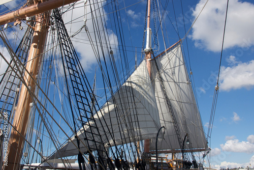 historic tall ship museum docked in the harbor