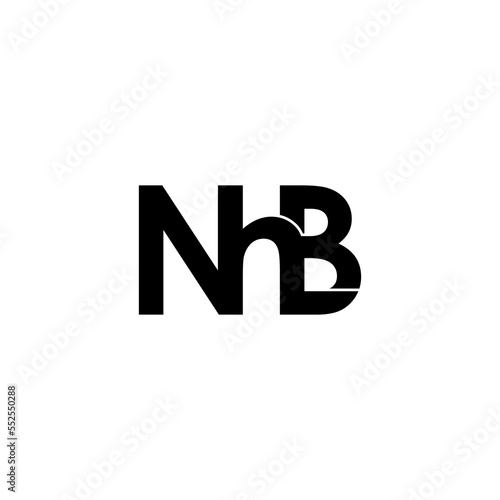 nhb letter initial monogram logo design