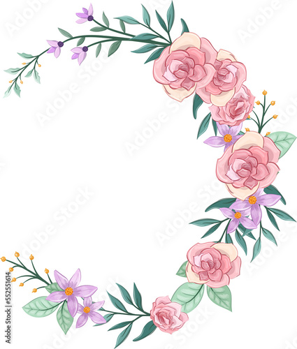 pink floral bouquet with watercolor