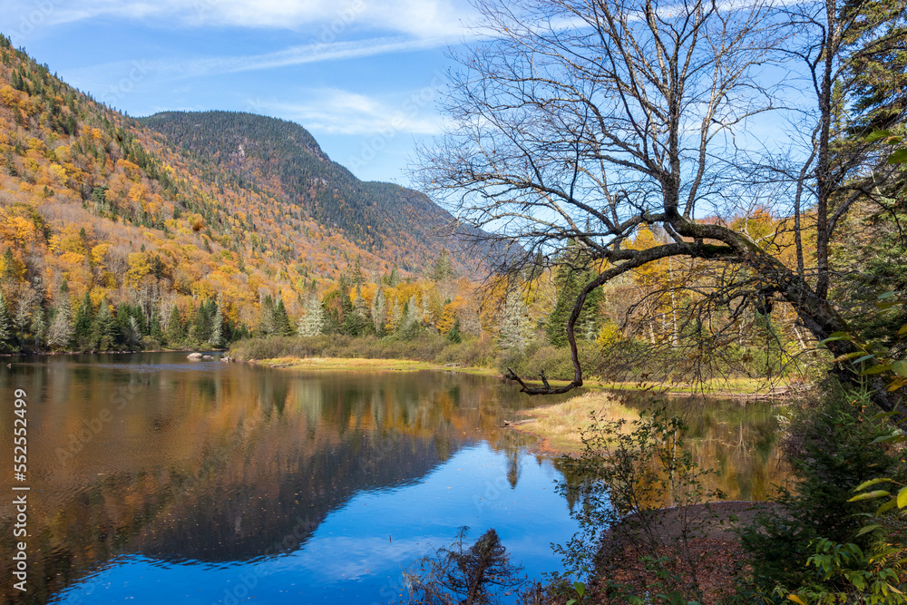 Fall colors reflections at Jacques Cartier National Park. Quebec. Canada. Fall colors reflections at Jacques Cartier National Park. Quebec. Canada.