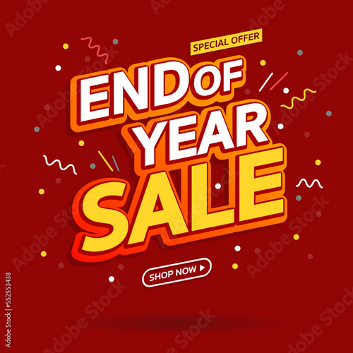 End of Year Sale. Special offer Mega sale. Banner background vector illustration