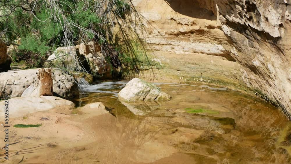 Creek flowing over rocks and creating natural erosion as the water trickles down the mountain Creek flowing over rocks and creating natural erosion as the water trickles down the mountain