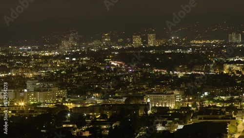 Wallpaper Mural Time lapse of Downtown Los Angeles at night located in Southern California. Torontodigital.ca