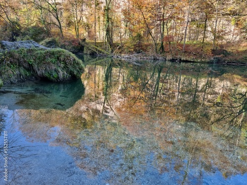 Fototapeta Naklejka Na Ścianę i Meble -  steyr river gorge with crystal clear green water in austria