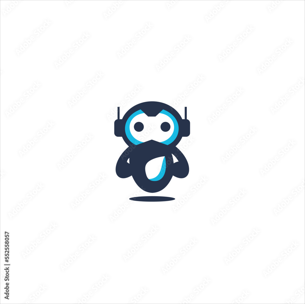 Robot mascot logo negative space template design. vectors, logo inspiration.
