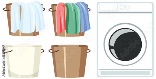 Laundry room objects set