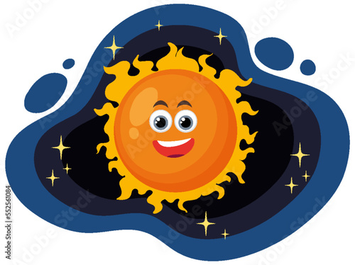 Cartoon Sun planet with facial expression