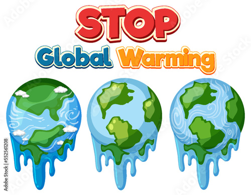 Stop global warming vector concept