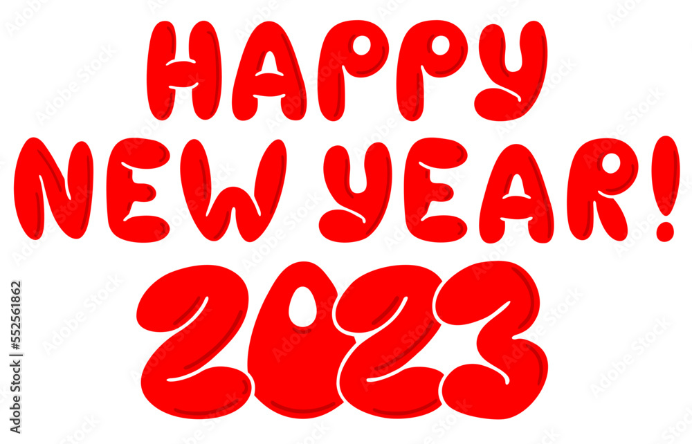 Happy new year 2023 template. Greeting concept for 2023 new year celebration. new year s eve and seasonal holidays flyers, greetings and invitations. Red inscription Happy new year 2023 template. Greeting concept for 2023 new year celebration. new year s eve and seasonal holidays flyers, greetings and invitations. Red inscription
