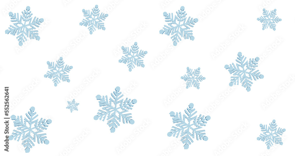 3d illustration, set of snowflake transparent background 3d illustration, set of snowflake transparent background
