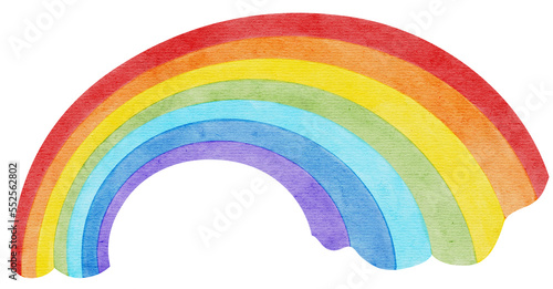 cute rainbow curve cartoon watercolor illustration