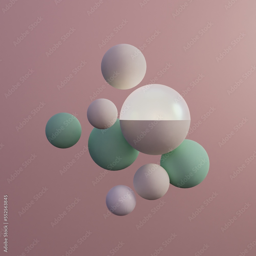 3d render illustration of abstract pastel spheres, geometric background, pastel balls, minimalistic design 3d render illustration of abstract pastel spheres, geometric background, pastel balls, minimalistic design