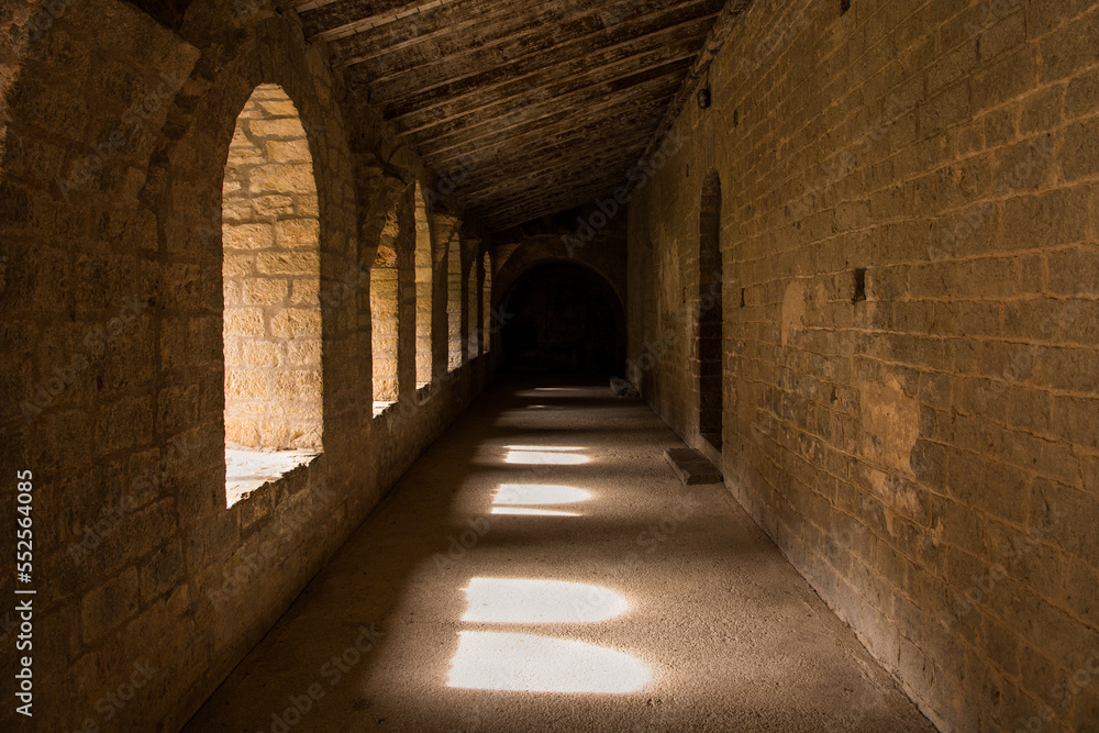 Passage through cloisters at Saint-Guilhem-le-Desert abbey