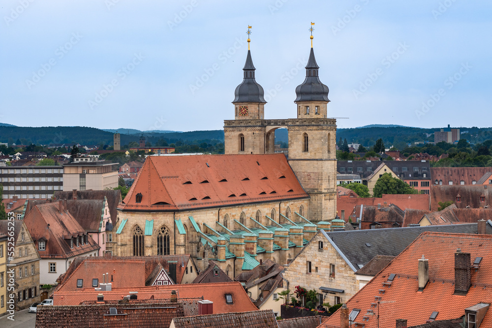 Blick auf die Stadtkirche von Bayreuth, Bayern, Deutschland