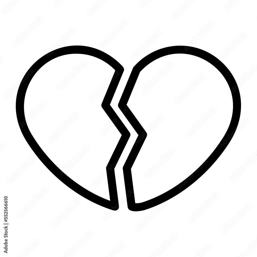 broken heart line icon broken heart line icon