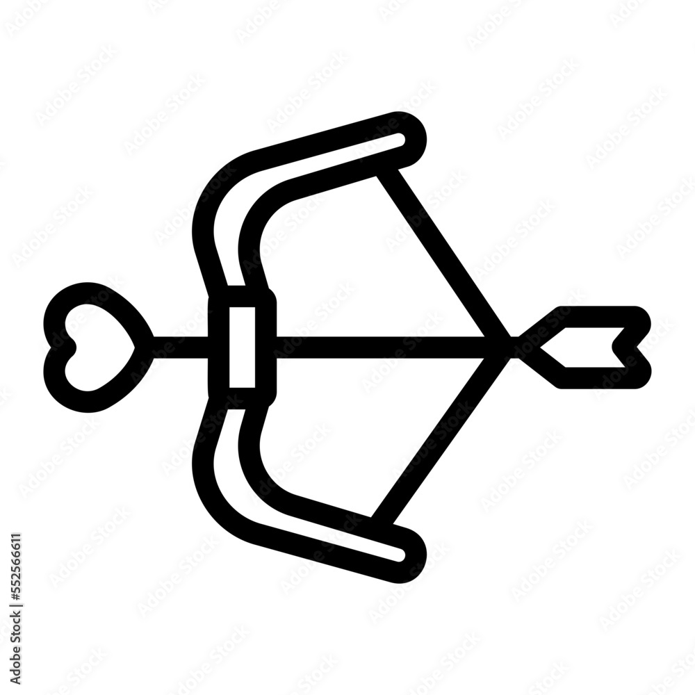 bow and arrow line icon bow and arrow line icon