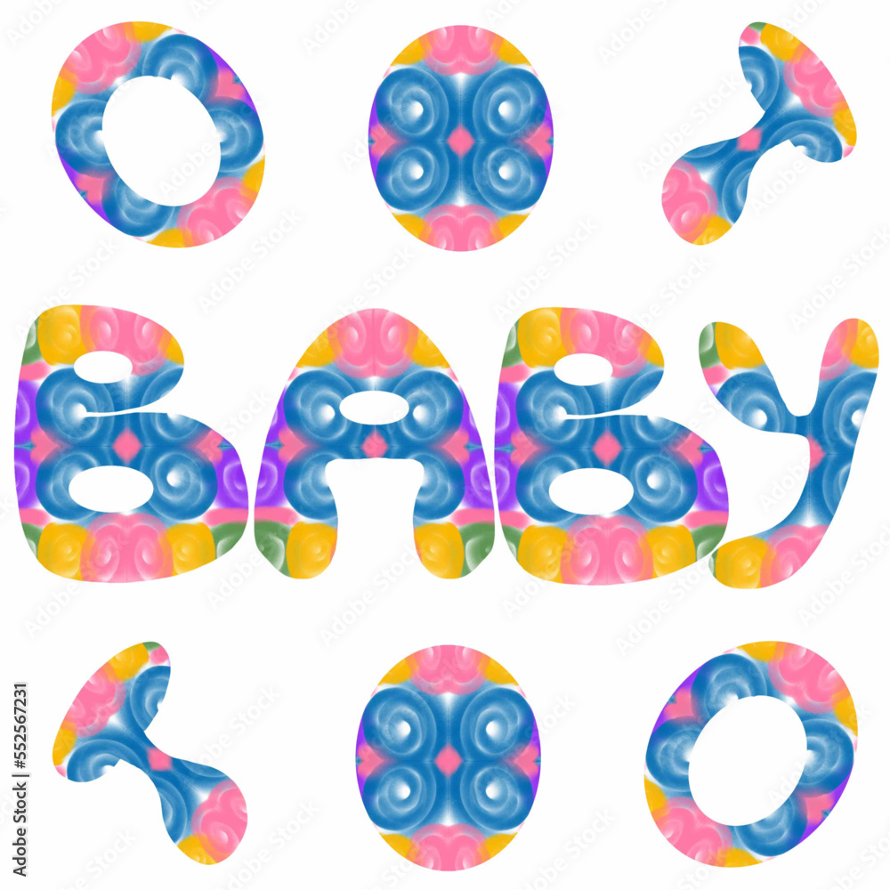 Fototapeta premium set of eggs with ribbons baby