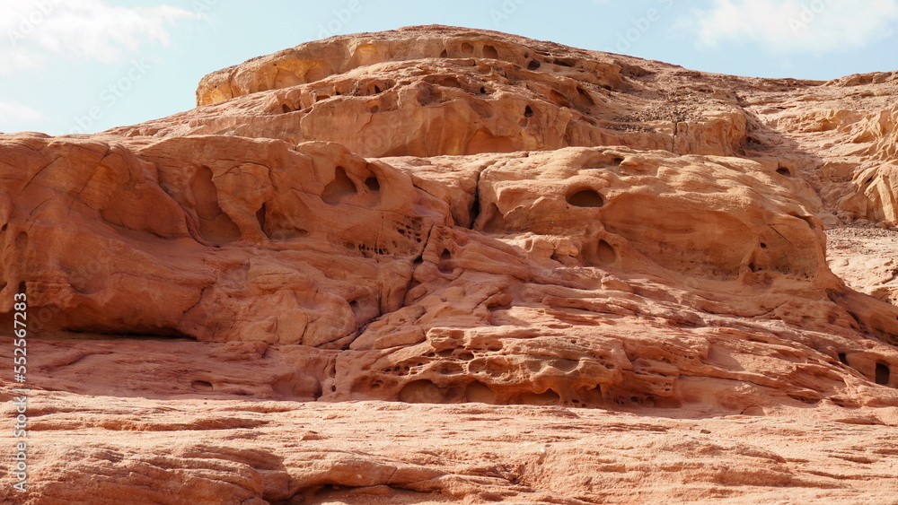 Rock and red terrain, in the national geological Timna park, Israel