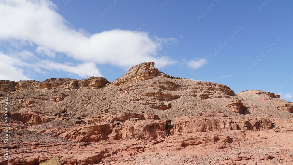 Rock and red terrain, in the national geological Timna park, Israel
