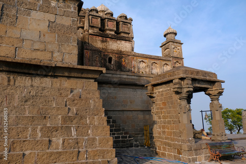 08 December 2022, Pune, India, Bhuleshwar Temple near Pune India, Hill top temple of hindu god shiva. photo