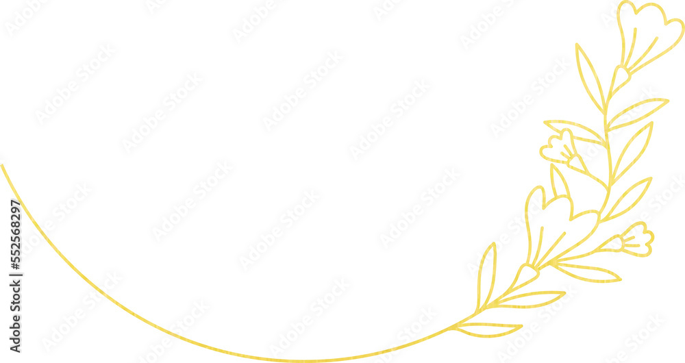 Gold Foil Flower Curve Frame Gold Foil Flower Curve Frame