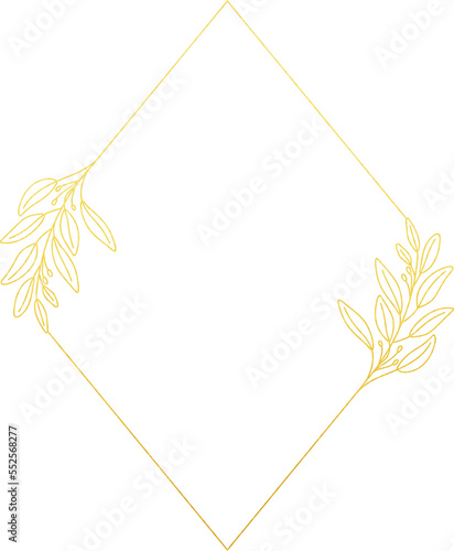 Gold Foil Diamond Leaf Olive Frame 
