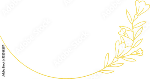 Gold Foil Flower Curve Frame 