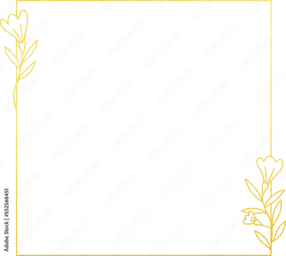 Gold Foil Square Flower Frame Gold Foil Square Flower Frame