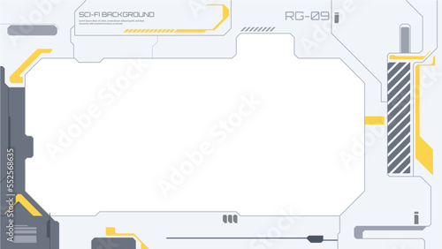modern futuristic spaceship interior background design with copy space area