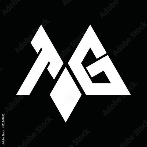 TG Logo monogram triangle diamond shape design template
