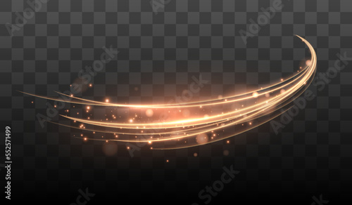 Shining lines. Glowing Trail Wave Vector Light Effect. Vector illustration