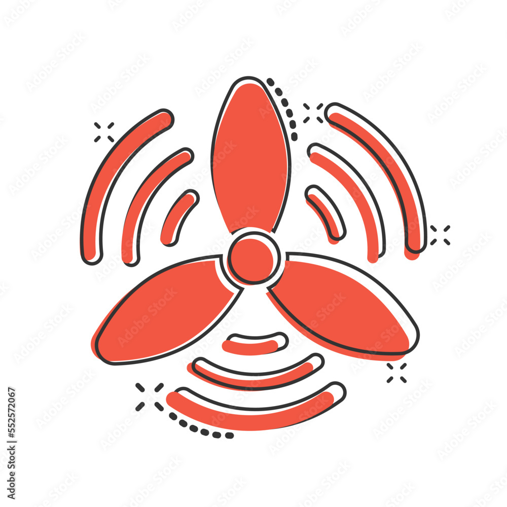 Wind power plant icon in comic style. Turbine cartoon vector illustration on white isolated background. Air energy splash effect sign business concept. Wind power plant icon in comic style. Turbine cartoon vector illustration on white isolated background. Air energy splash effect sign business concept.
