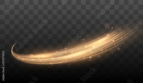 Shining lines. Glowing Trail Wave Vector Light Effect. Vector illustration