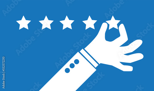 Customer satisfaction icon, customer feedback icon blue vector