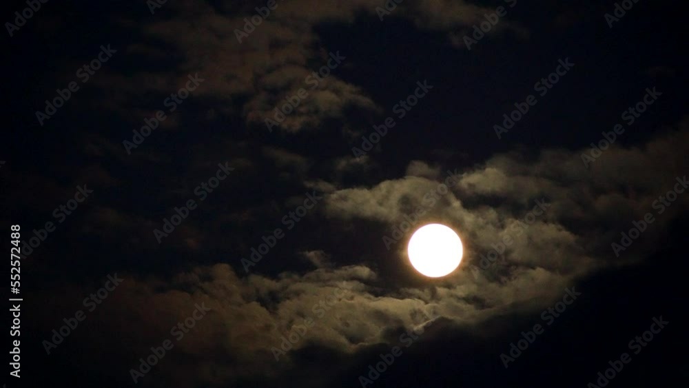 Full moon with cloud in the night, countryside Chiangmai province Thailand Full moon with cloud in the night, countryside Chiangmai province Thailand