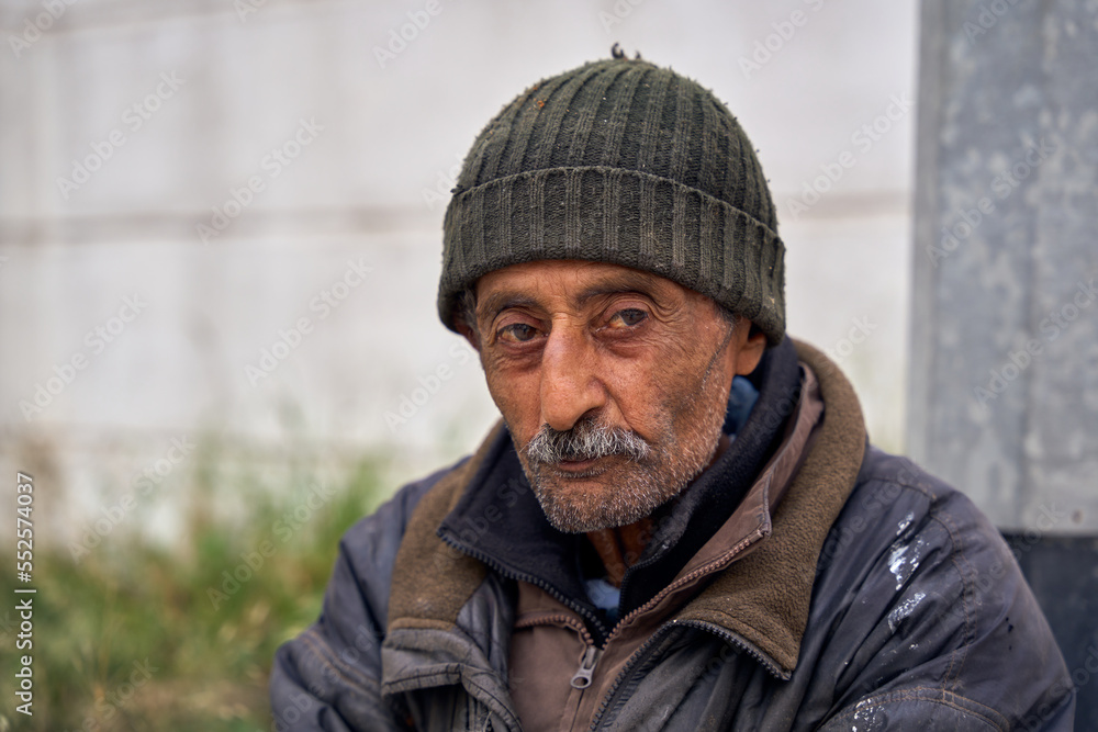 A lonely man on a street