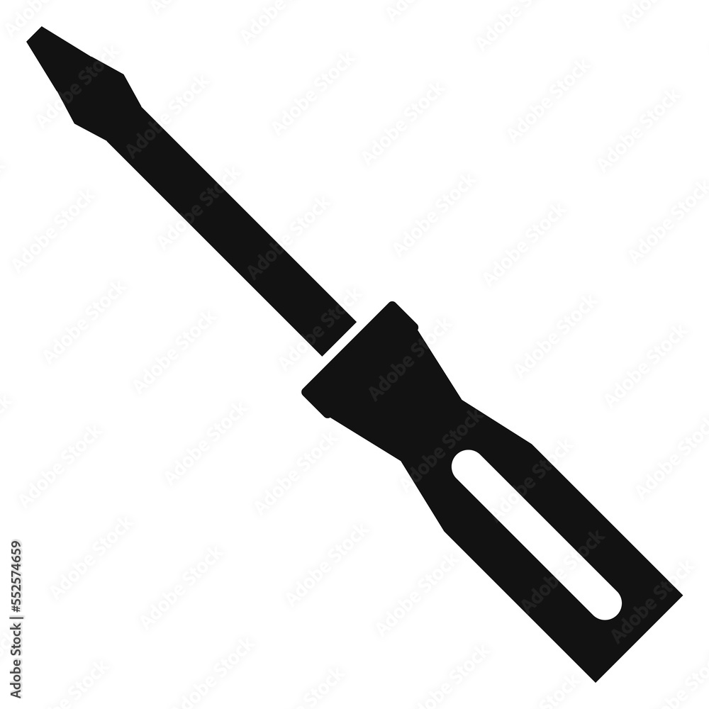 Screwdriver icon. Handyman tool. Repair black symbol Screwdriver icon. Handyman tool. Repair black symbol