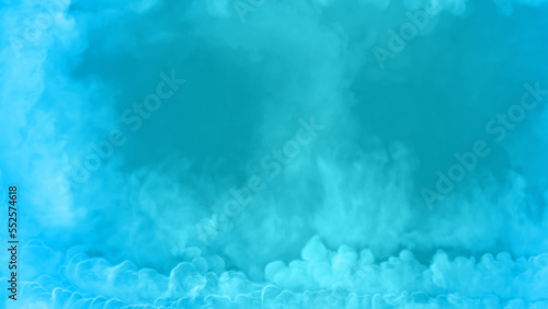 Blue clouds of heaven or smoke screen fame at left - bottom - abstract 3D illustration