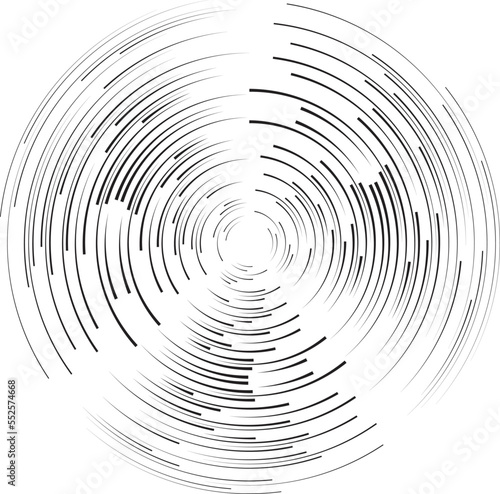  Lines in Circle Form . Spiral Vector Illustration .Technology round Logo . Design element . Abstract Geometric shape .

