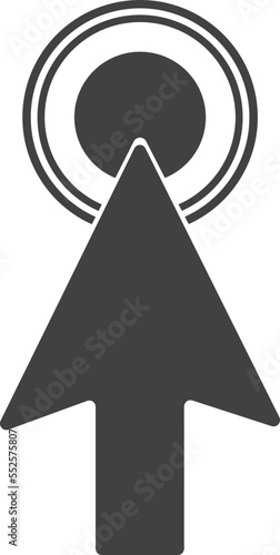 Click icon, cursor point icon black vector