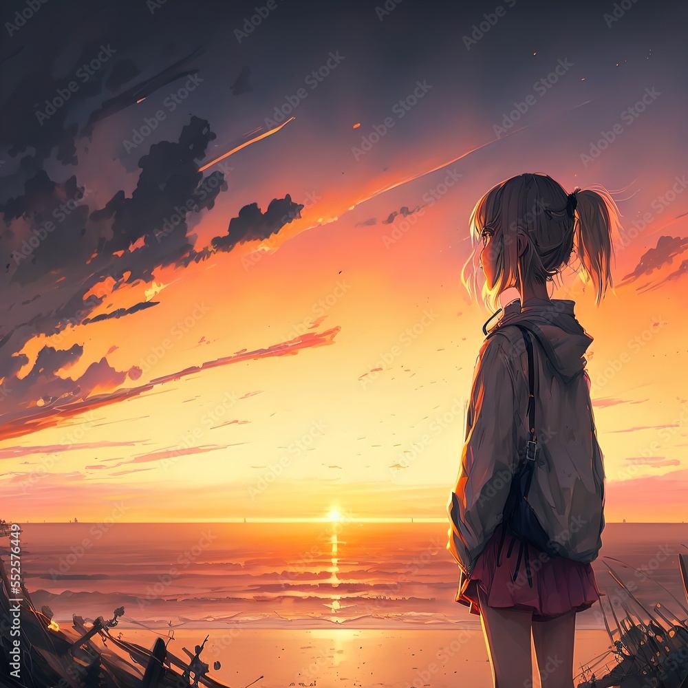Download Your Name Anime Aesthetic Sunset Wallpaper | Wallpapers.com