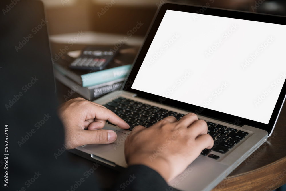 Male use keyboard Laptop printing for mobile payments, online shopping, Omni channels, sitting at virtual chairs. Male use keyboard Laptop printing for mobile payments, online shopping, Omni channels, sitting at virtual chairs.