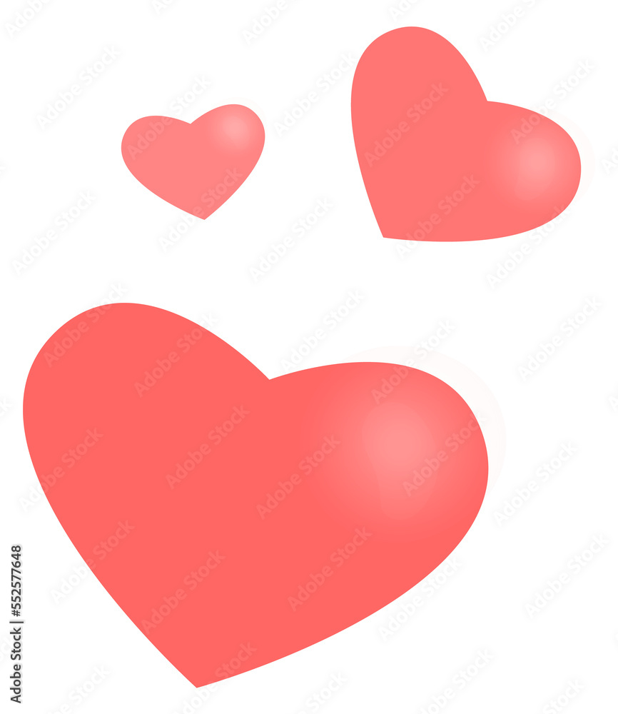 3d hearts icon. Realistic render. Love symbol 3d hearts icon. Realistic render. Love symbol