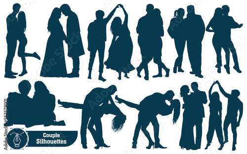 Collection of Wedding dance silhouettes in different poses