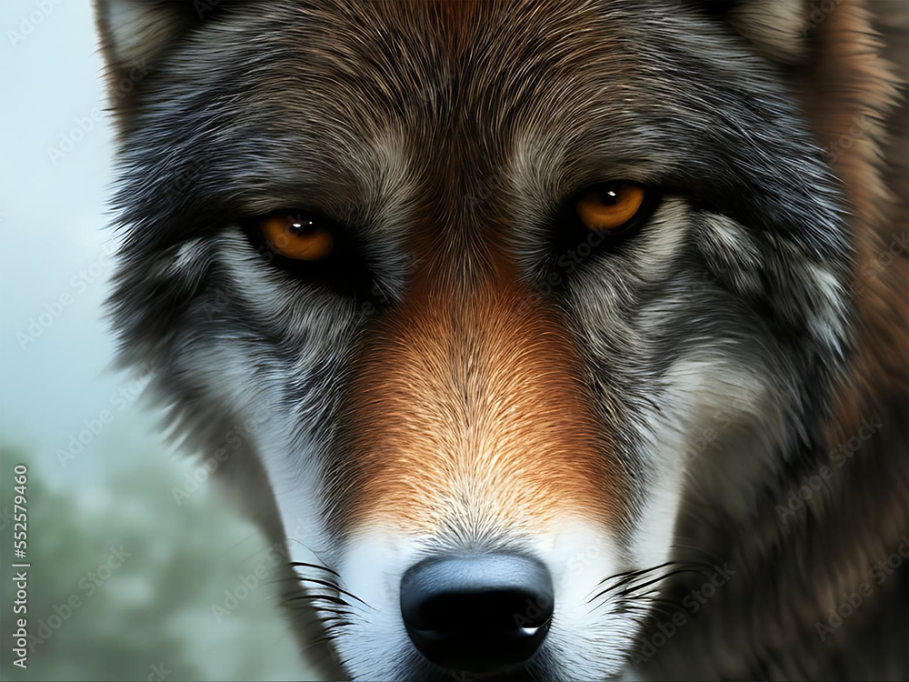 grey wolf portrait